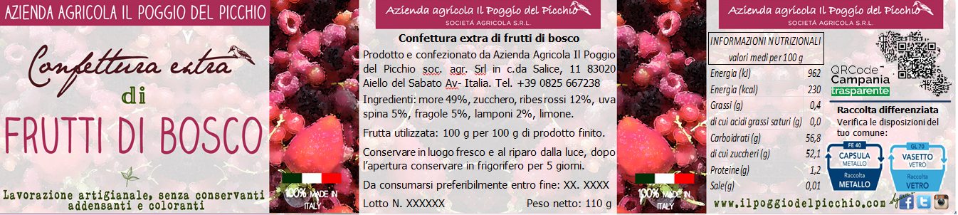 Etichetta frutti di bosco